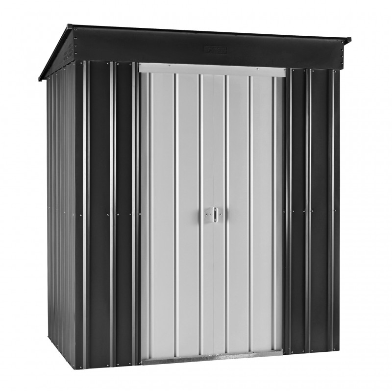 Globel 6x4 Skillion Metal Storage Shed Kit - Dark Grey 