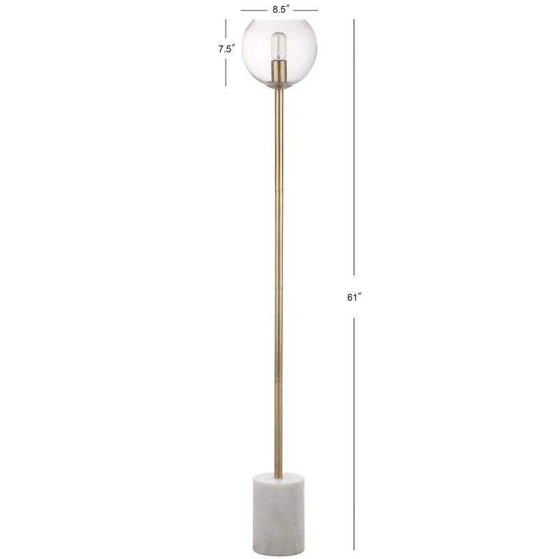 Safavieh Bradley Floor Lamp - White/Brass Gold&Clear (FLL4002A)