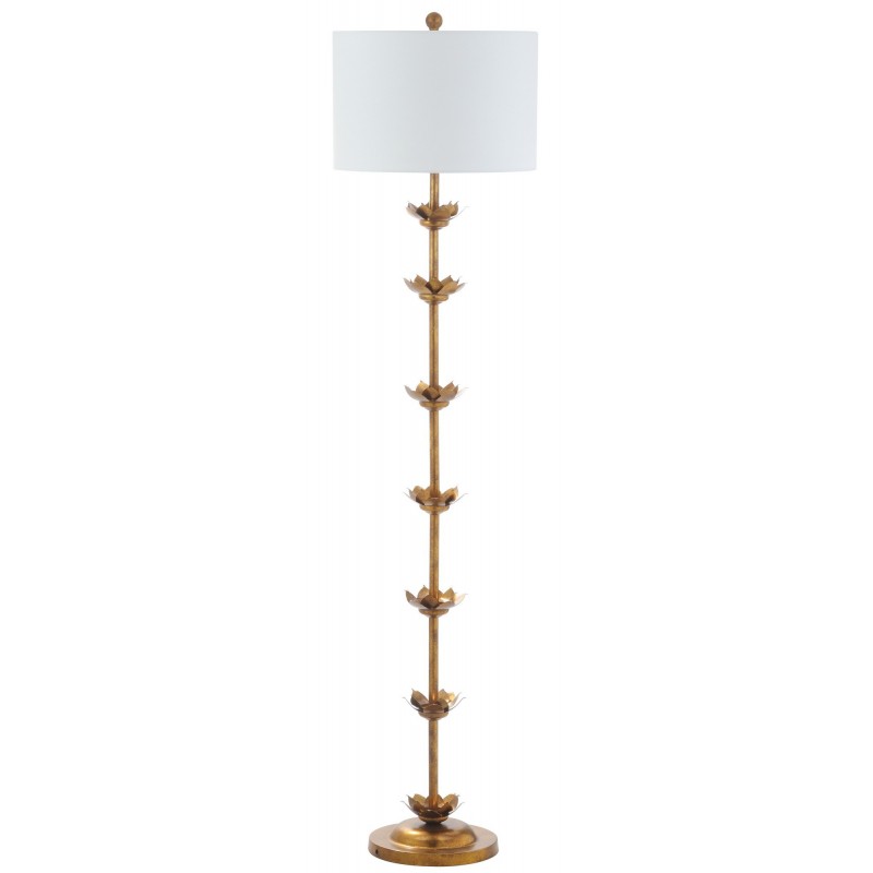 Safavieh Landen Leaf 63.5-inch H Floor Lamp - Antique Gold/Off-White (FLL4003A)