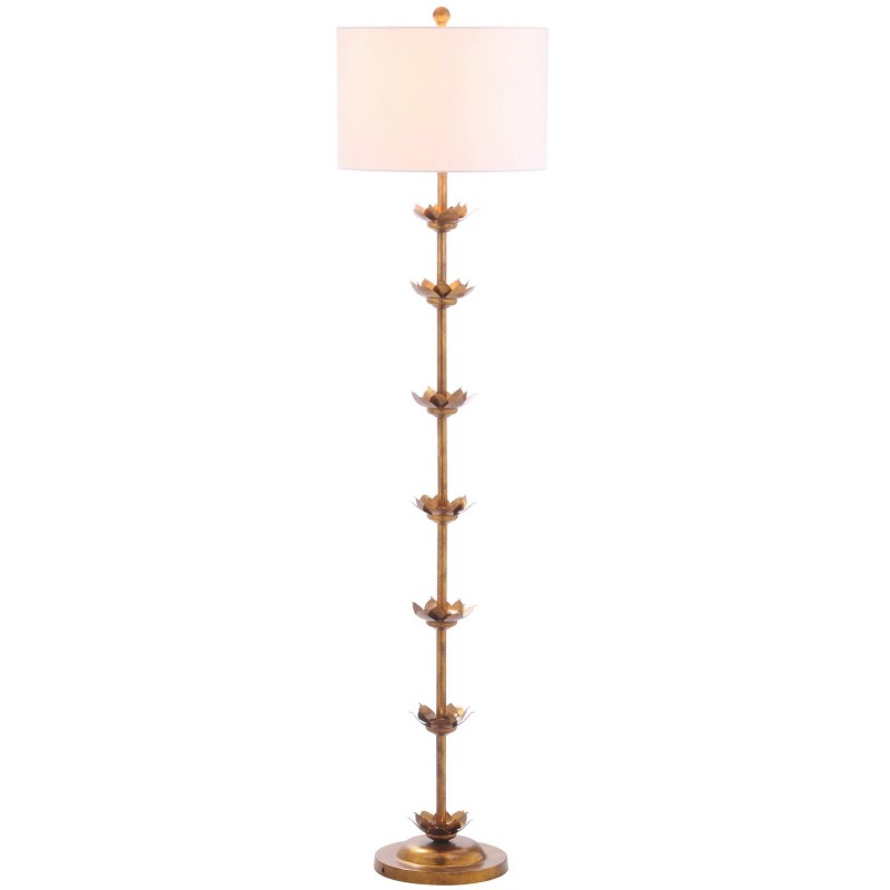 Safavieh Landen Leaf 63.5-inch H Floor Lamp - Antique Gold/Off-White (FLL4003A)