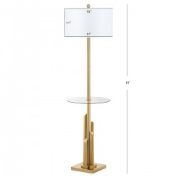 Safavieh Ambrosio 61-inch H Floor Lamp Side Table - Brass/Gold (FLL4009A)