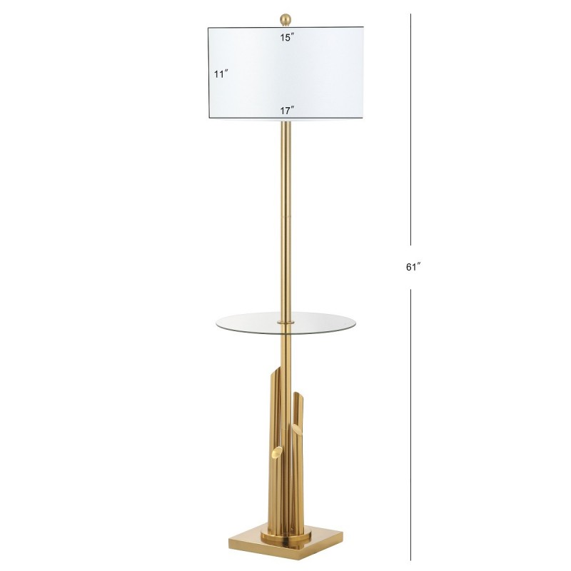 Safavieh Ambrosio 61-inch H Floor Lamp Side Table - Brass/Gold (FLL4009A)