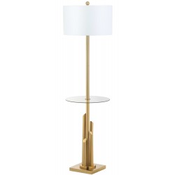 Safavieh Ambrosio 61-inch H Floor Lamp Side Table - Brass/Gold (FLL4009A)