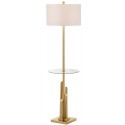 Safavieh Ambrosio 61-inch H Floor Lamp Side Table - Brass/Gold (FLL4009A)