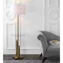 Safavieh Ambrosio 61-inch H Floor Lamp Side Table - Brass/Gold (FLL4009A)