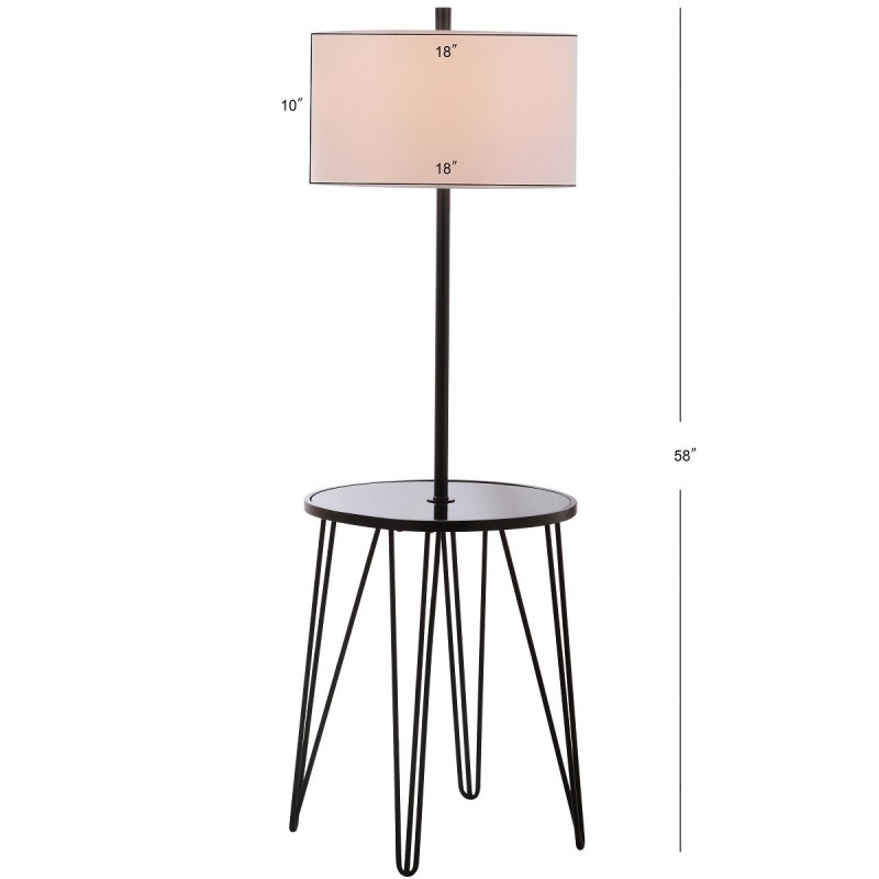 Safavieh Ciro 58-inch H Floor Lamp Side Table - Black/Off-white (FLL4010A)
