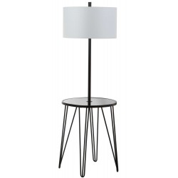 Safavieh Ciro 58-inch H Floor Lamp Side Table - Black/Off-white (FLL4010A)