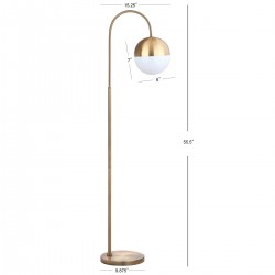 Safavieh Jonas 55.5-inch H Floor Lamp - Brass Gold/White (FLL4018A)