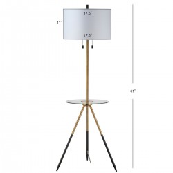 Safavieh Morrison Floor Lamp Side Table - Brass Gold/Black/Off-White (FLL4020A)