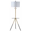 Safavieh Morrison Floor Lamp Side Table - Brass Gold/Black/Off-White (FLL4020A)