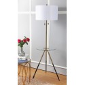 Safavieh Morrison Floor Lamp Side Table - Brass Gold/Black/Off-White (FLL4020A)