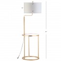 Safavieh Crispin Floor Lamp Side Table - Gold Leaf/Off-white (FLL4021A)