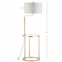 Safavieh Crispin Floor Lamp Side Table - Gold Leaf/Off-white (FLL4021A) Safavieh Crispin Floor Lamp Side Table - Gold Leaf/Off-white (FLL4021A)