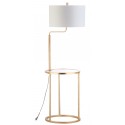 Safavieh Crispin Floor Lamp Side Table - Gold Leaf/Off-white (FLL4021A) Safavieh Crispin Floor Lamp Side Table - Gold Leaf/Off-white (FLL4021A)