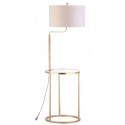 Safavieh Crispin Floor Lamp Side Table - Gold Leaf/Off-white (FLL4021A)