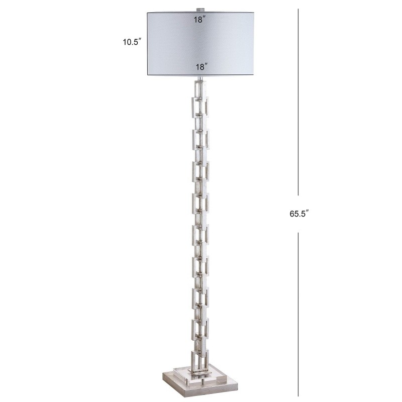 Safavieh Elodie Metal Ring Floor Lamp - Silver Leaf/Off-White (FLL4030A)
