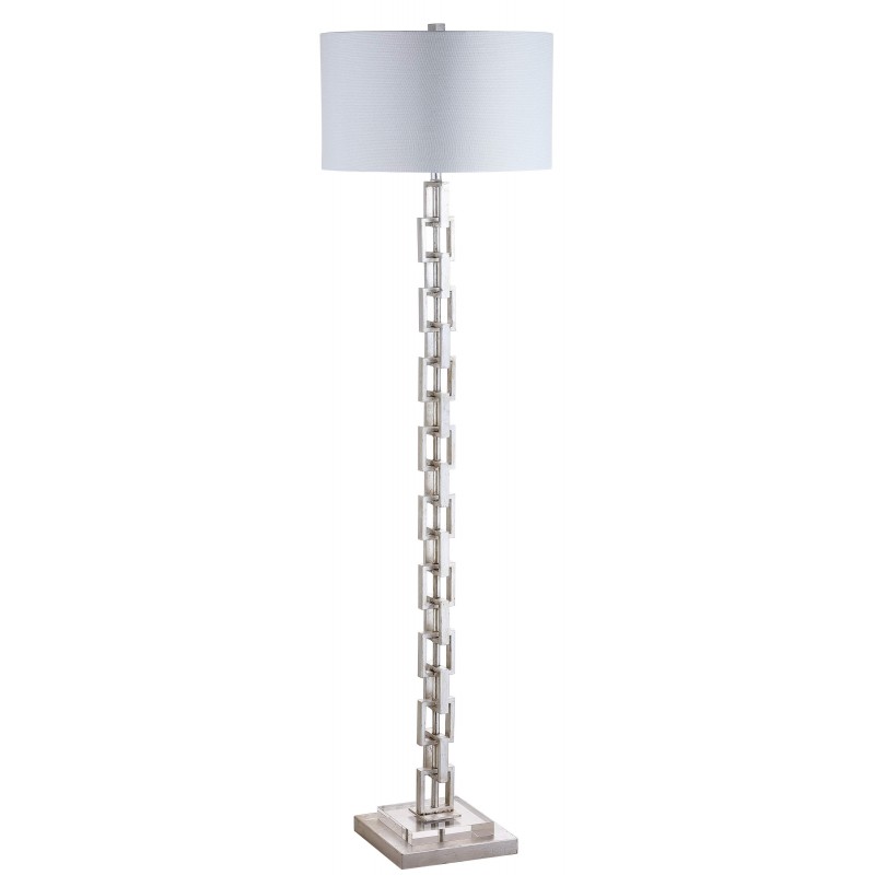 Safavieh Elodie Metal Ring Floor Lamp - Silver Leaf/Off-White (FLL4030A)