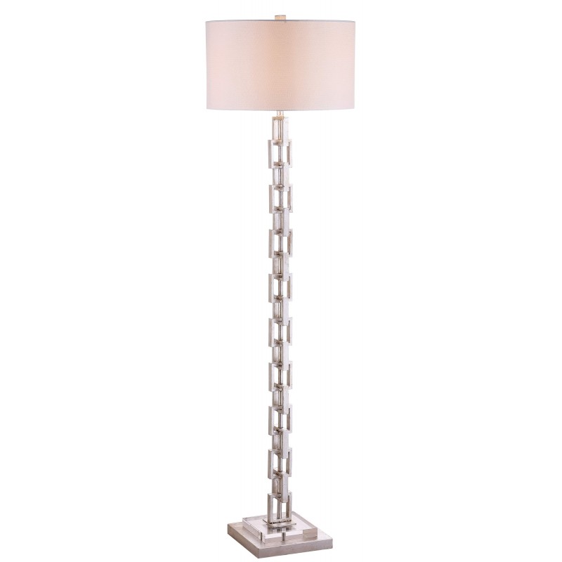 Safavieh Elodie Metal Ring Floor Lamp - Silver Leaf/Off-White (FLL4030A)