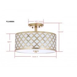 Safavieh Kora Quatrefoil 3 Light 15-inch Dia Flush Mount - Gold (FLU4000A)