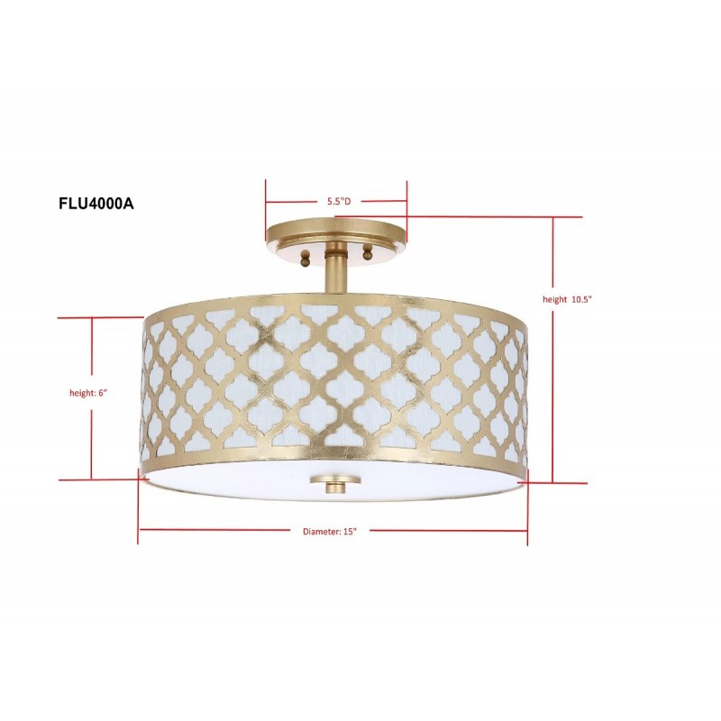 Safavieh Kora Quatrefoil 3 Light 15-inch Dia Flush Mount - Gold (FLU4000A)
