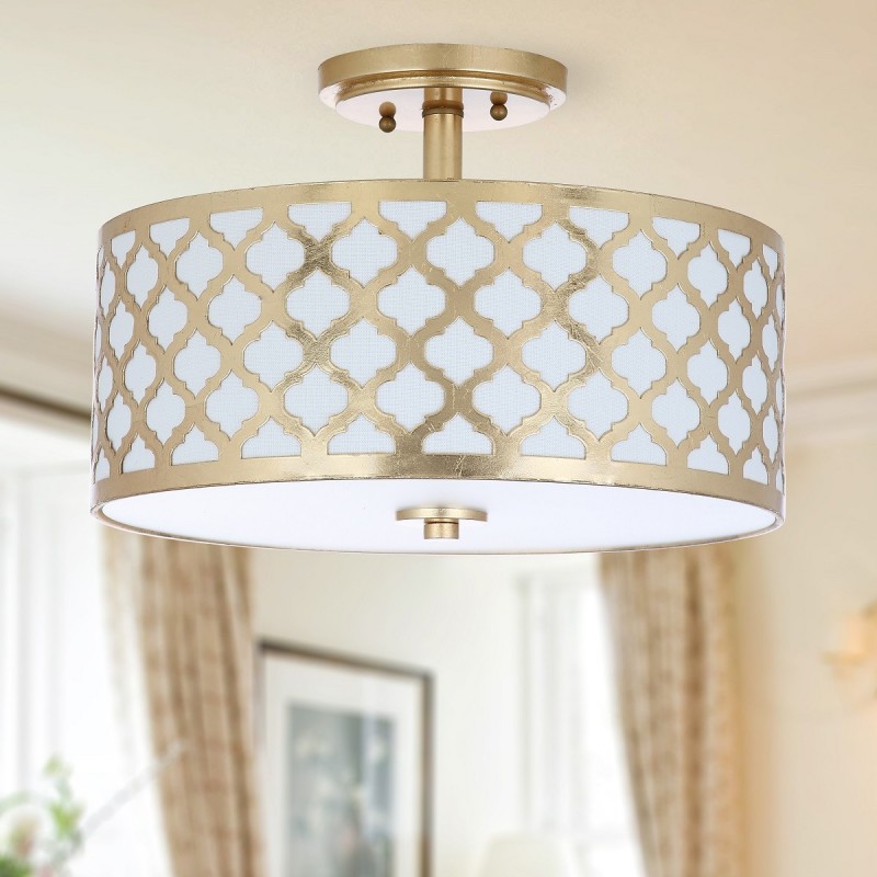 Safavieh Kora Quatrefoil 3 Light 15-inch Dia Flush Mount - Gold (FLU4000A)