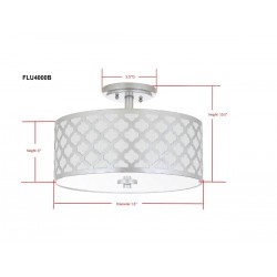 Safavieh Kora Quatrefoil 3 Light 15-inch Dia Flush Mount - Silver (FLU4000B)