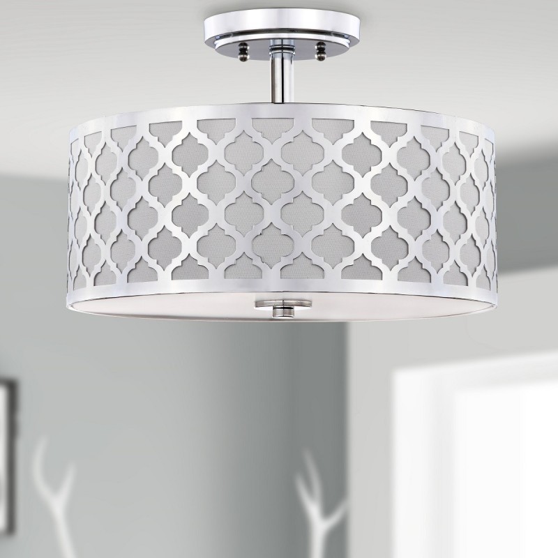 Safavieh Kora Quatrefoil 3 Light 15-inch Dia Flush Mount - Chrome (FLU4000C)