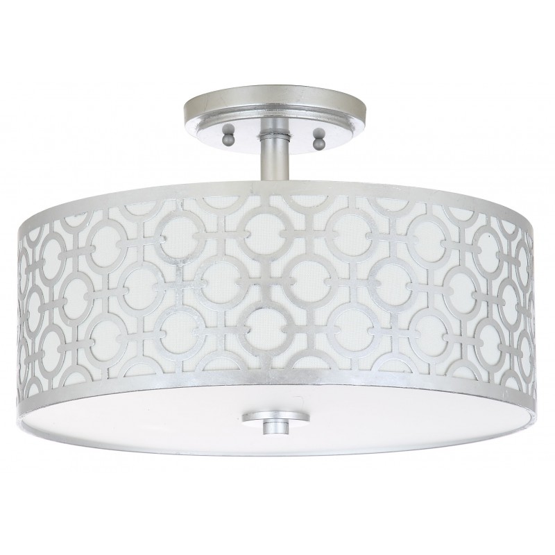 Vera Chain-Link 3 Light 15-inch Dia Silver Flush Mount