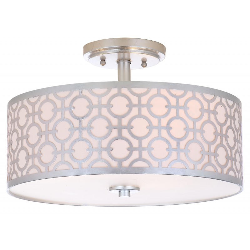 Vera Chain-Link 3 Light 15-inch Dia Silver Flush Mount