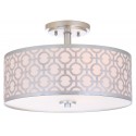 Vera Chain-Link 3 Light 15-inch Dia Silver Flush Mount