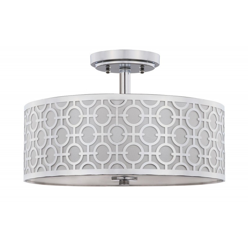 Safavieh Vera Chain-Link 3 Light 15-inch Dia Flush Mount - Chrome/Off-White (FLU4001C)