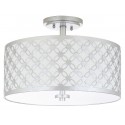 Safavieh Hutch 3 Light 16-inch Dia Flush Mount -Silver/Off-white (FLU4002B)