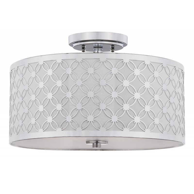 Safavieh Hutch 3 Light 16-inch Dia Flush Mount - Chrome/Off-white (FLU4002C)
