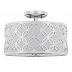 Safavieh Cecily Leaf Trellis 3 Light 15-inch Dia Flush Mount - Chrome/Off-White (FLU4003C)