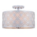 Safavieh Cecily Leaf Trellis 3 Light 15-inch Dia Flush Mount - Chrome/Off-White (FLU4003C)