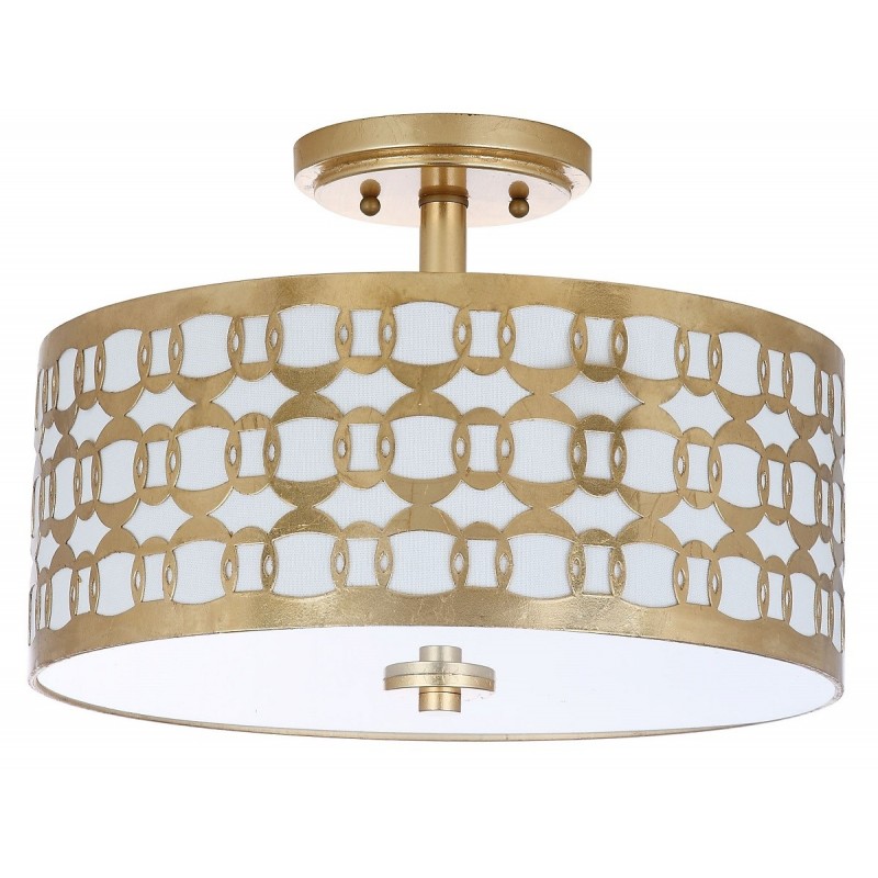 Safavieh Cedar Linked 3 Light 15-inch Dia Flush Mount - Gold/Off-White (FLU4004A)