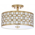 Safavieh Cedar Linked 3 Light 15-inch Dia Flush Mount - Gold/Off-White (FLU4004A)