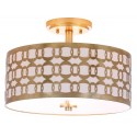 Safavieh Cedar Linked 3 Light 15-inch Dia Flush Mount - Gold/Off-White (FLU4004A)