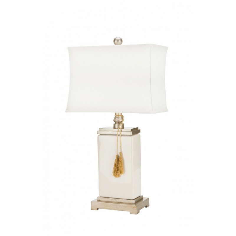 Safavieh Amiliana Glazed 32-inch H Tassel Lamp - Cream/Off-White (LIT4000A)
