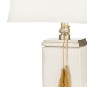 Safavieh Amiliana Glazed 32-inch H Tassel Lamp - Cream/Off-White (LIT4000A)