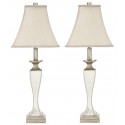 Safavieh Kaily 28-inch H Glass Lattice Lamp - Set of 2 - Silver/Cream (LIT4002A-SET2) Safavieh Kaily 28-inch H Glass Lattice Lamp - Set of 2 - Silver/Cream (LIT4002A-SET2)