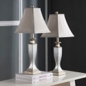 Safavieh Kaily 28-inch H Glass Lattice Lamp - Set of 2 - Silver/Cream (LIT4002A-SET2) Safavieh Kaily 28-inch H Glass Lattice Lamp - Set of 2 - Silver/Cream (LIT4002A-SET2)