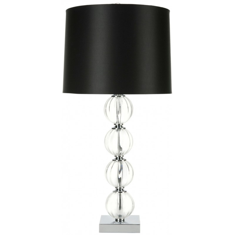 Safavieh Amanda 31-inch H Black Crystal Glass Globe Lamp - Set of 2 - Clear/Black (LIT4006A-SET2)