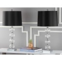 Safavieh Amanda 31-inch H Black Crystal Glass Globe Lamp - Set of 2 - Clear/Black (LIT4006A-SET2)