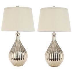 Safavieh Elli 26-inch H Champgane Gourd Lamp - Set of 2 (LIT4012A-SET2)