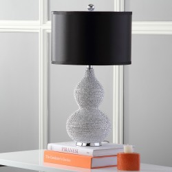 Safavieh Nicole 24.5-inch H Bead Base Lamp - Set of 2 - Silver/Black (LIT4014A-SET2)