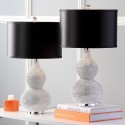Safavieh Nicole 24.5-inch H Bead Base Lamp - Set of 2 - Silver/Black (LIT4014A-SET2) Safavieh Nicole 24.5-inch H Bead Base Lamp - Set of 2 - Silver/Black (LIT4014A-SET2)