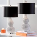 Safavieh Nicole 24.5-inch H Bead Base Lamp - Set of 2 - Silver/Black (LIT4014A-SET2)