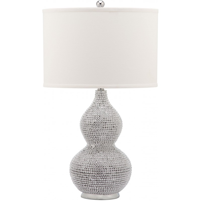 Safavieh Nicole 24.5-inch H Bead Base Lamp - Set of 2 - Silver/Off-white (LIT4014B-SET2)
