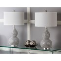 Safavieh Nicole 24.5-inch H Bead Base Lamp - Set of 2 - Silver/Off-white (LIT4014B-SET2)